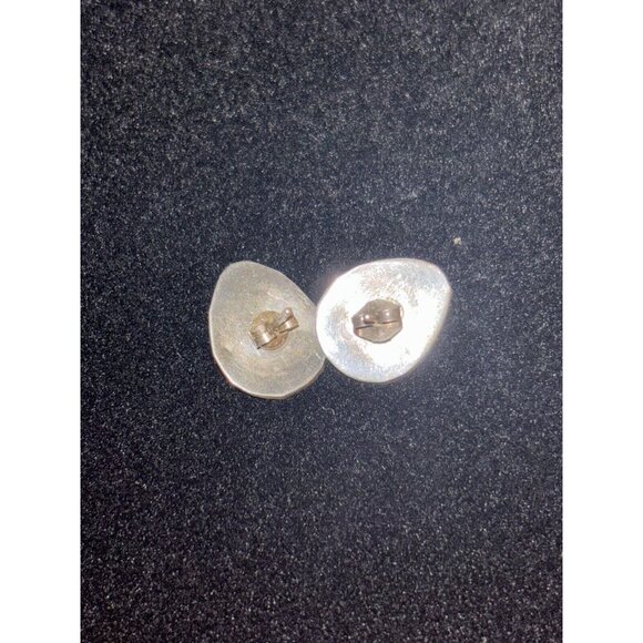 Native KINGMAN Silver 925 Turquoise Shadowbox Bear Claw Stud Earrings Protection - Picture 6 of 6